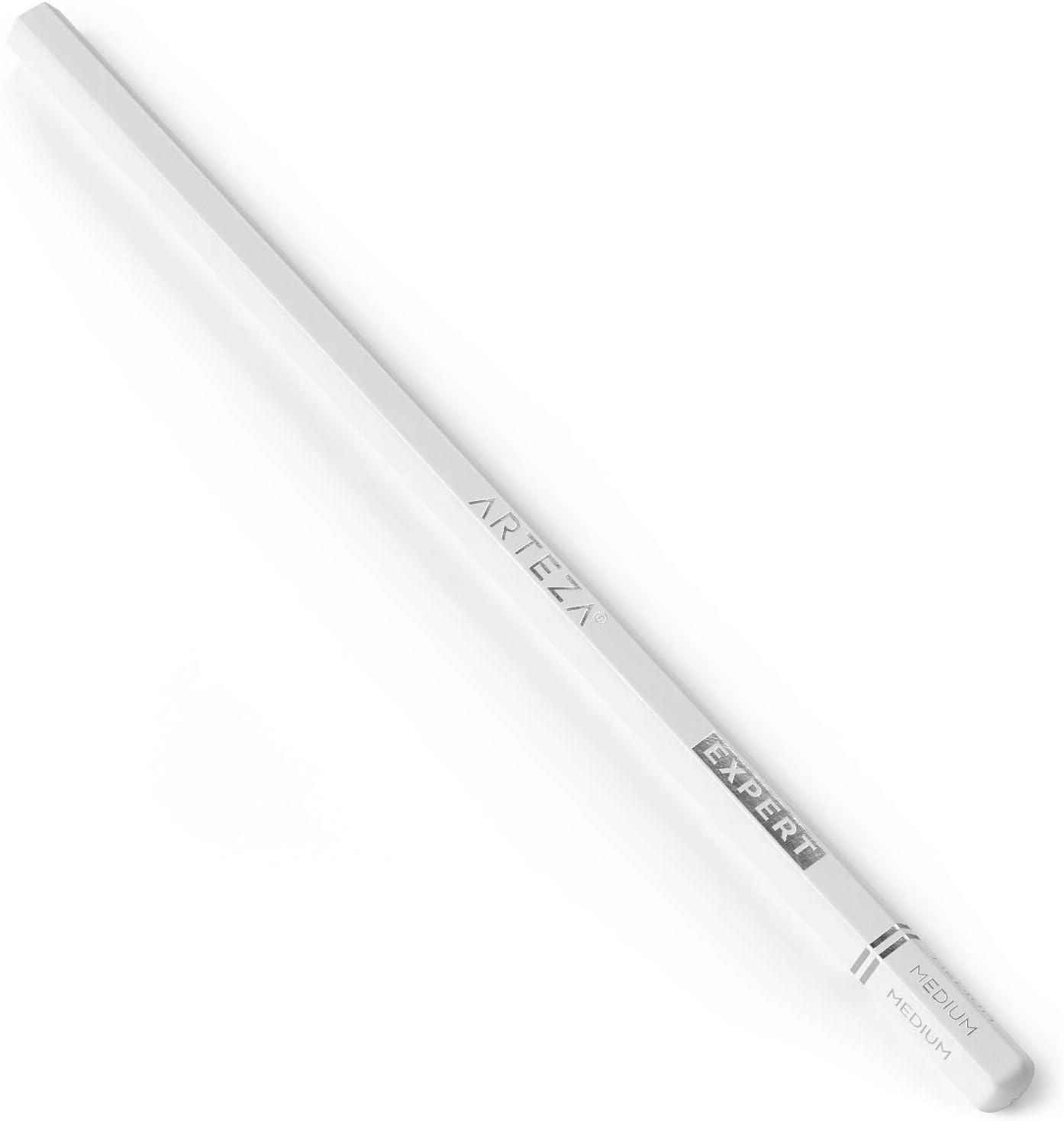ARTEZA Charcoal Pencil Set, 3 Black Pencils – Soft, Medium, and Hard, and 1 White Pencil – Medium, Art Supplies for Drawing, Sketching & Shading