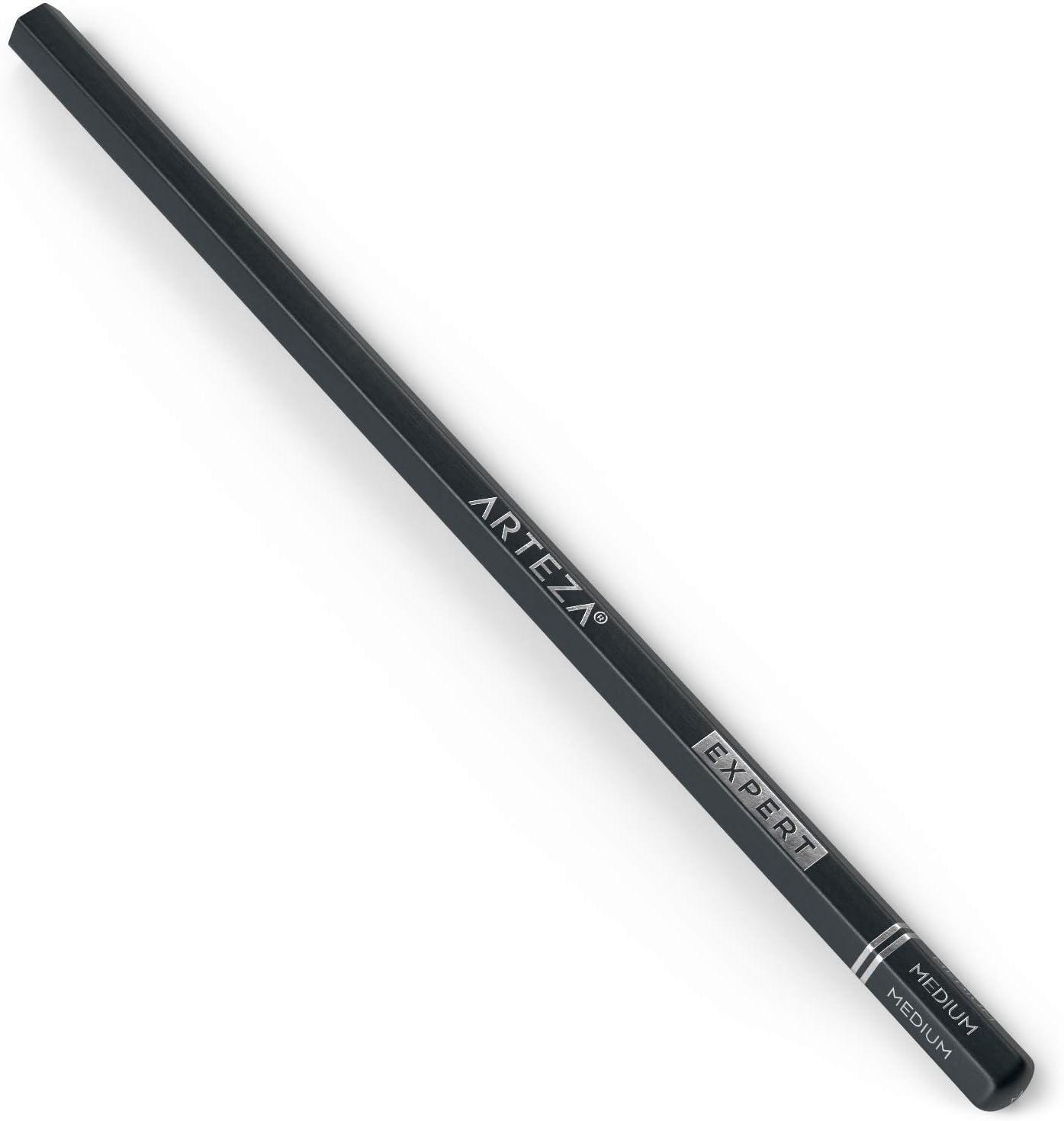ARTEZA Charcoal Pencil Set, 3 Black Pencils – Soft, Medium, and Hard, and 1 White Pencil – Medium, Art Supplies for Drawing, Sketching & Shading